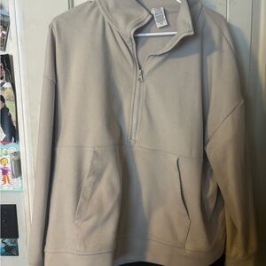 Women’s Beige Half-Zip Sweater